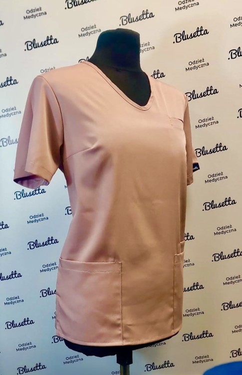 PUDROWY RÓŻ bluza medyczna WISKOZA