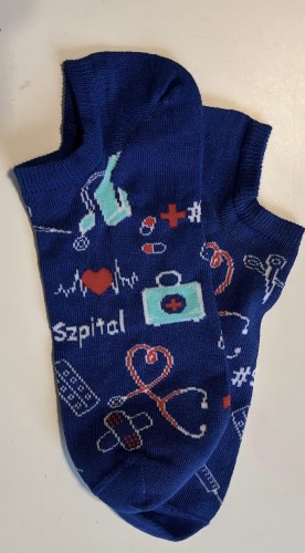 SKARPETKI GRANATOWE ZDROWIE stopki