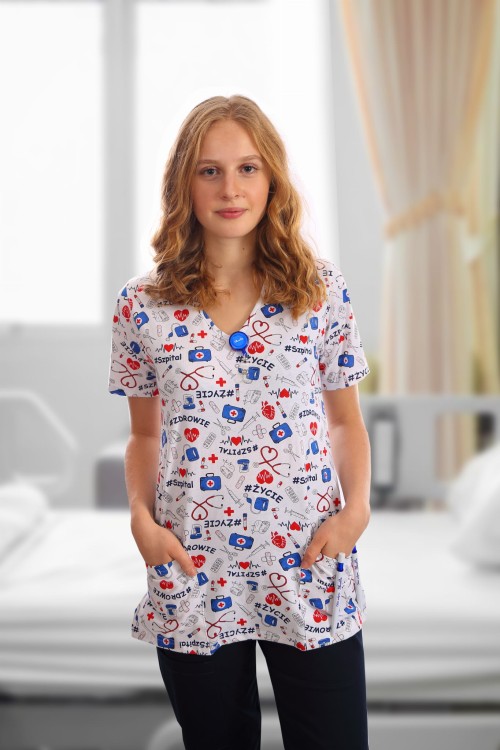 BIAŁE ZDROWIE bluza medyczna