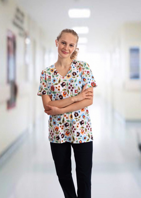 GRANAT CIEMNY spodnie medyczne BOJÓWKI