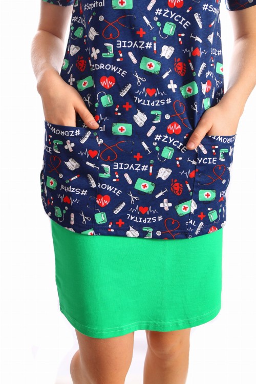 ZIELEŃ TRAWIASTA spódnica medyczna