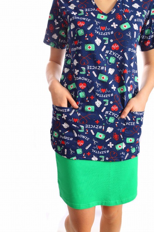 ZIELEŃ TRAWIASTA spódnica medyczna