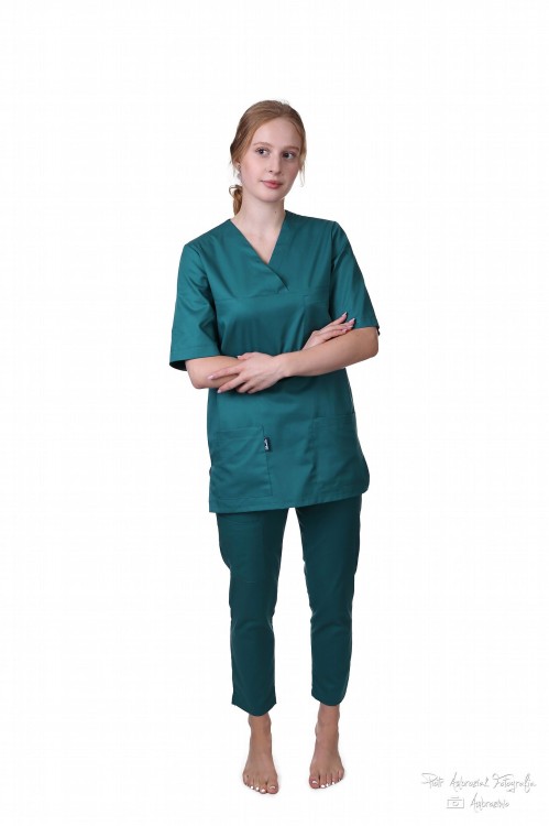 BUTELKOWA ZIELEŃ spodnie medyczne CYGARETKI