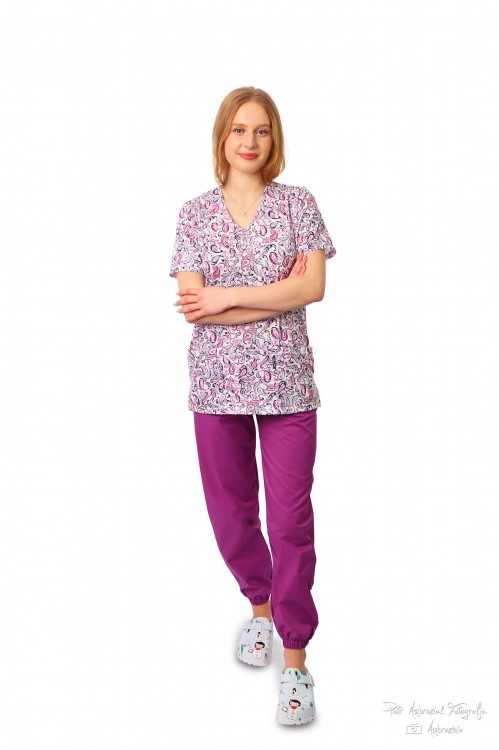 FIOLECIK spodnie medyczne JOGGERY