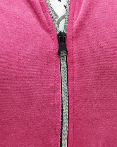 RÓŻ welurowa zapinana bluza