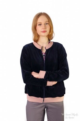 GRANAT welurowa zapinana bluza