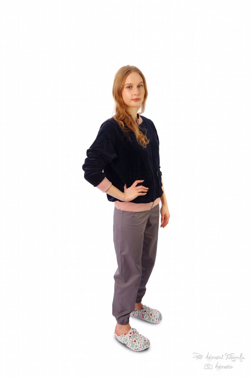 GRANAT welurowa zapinana bluza