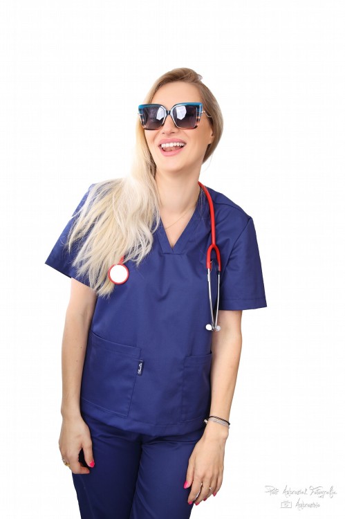 GRANAT bluza medyczna SHORT (tkanina)