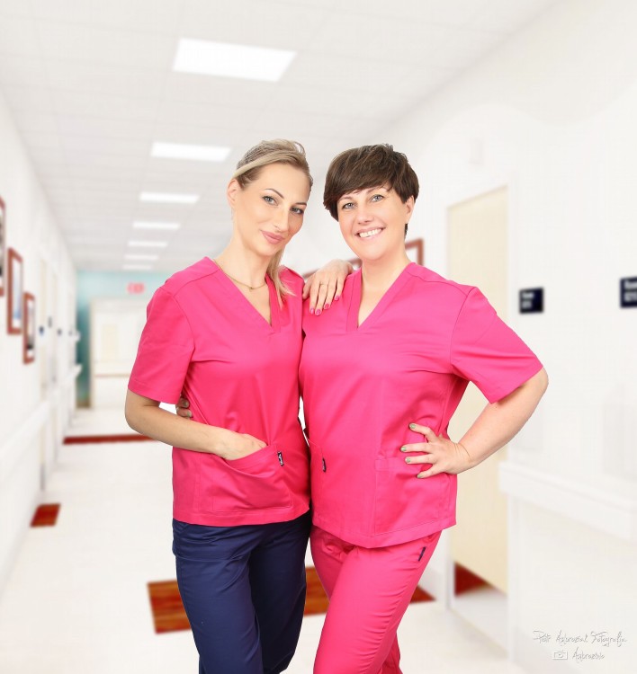 RÓŻ bluza medyczna SHORT (tkanina)