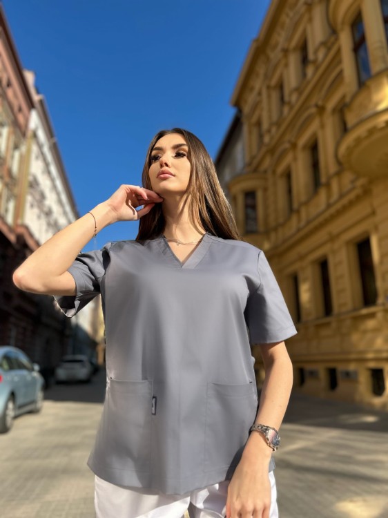 POPIEL bluza medyczna SHORT (tkanina)