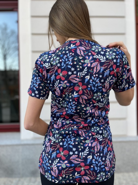 POLNE KWIATY NA GRANACIE bluza medyczna